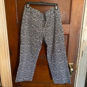 J. Crew Navy/White Ikat Print Capris